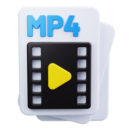 Mp 4 File  3D Icon