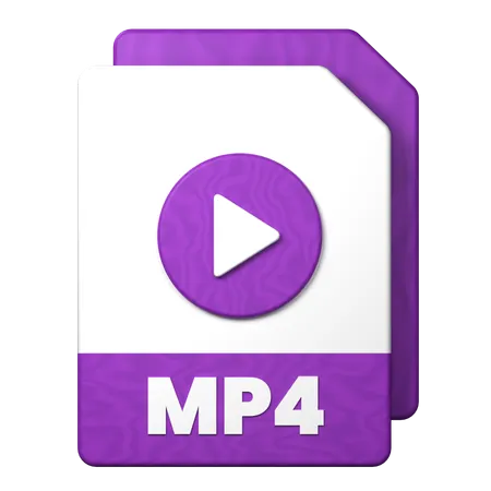 Mp 4 File  3D Icon