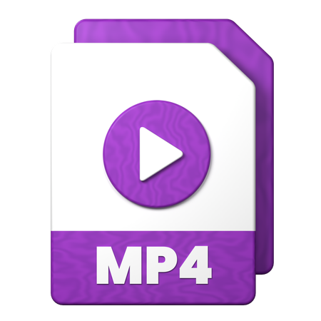 Mp 4 File  3D Icon