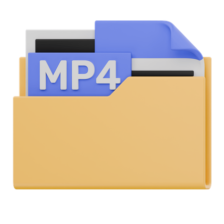 Mp 4 File Folder  3D Icon