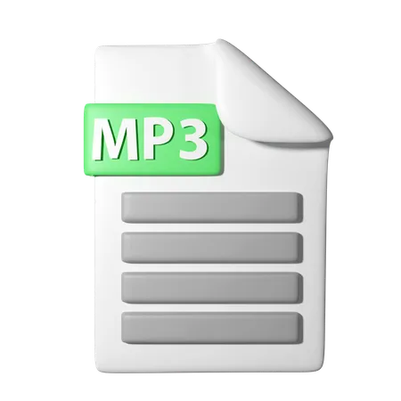 3 D Icon Illustration Of Mp 3 File Icon 3D Icon