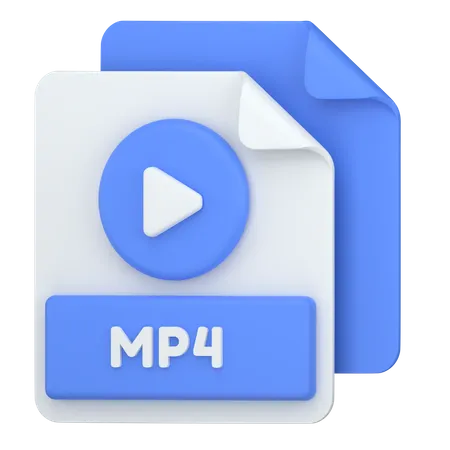 MP 4 Video Playing Format 3D Icon