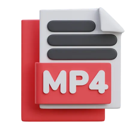 Mp4 File  3D Icon