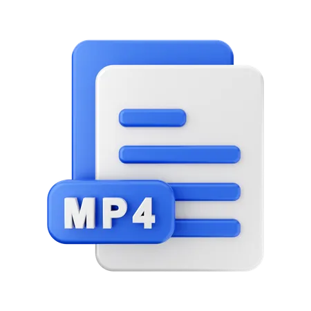MP4 File 3D Illustration