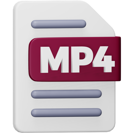 Mp4 File  3D Icon