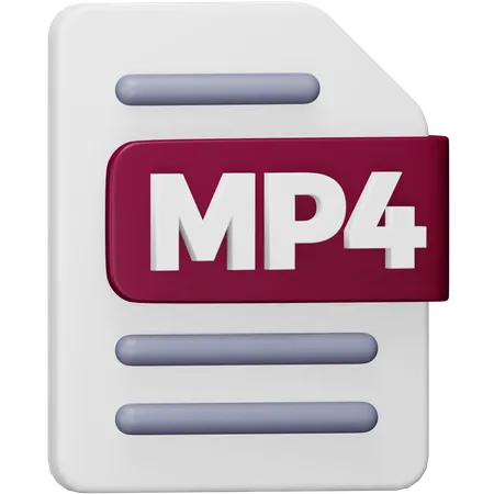 Mp4 File  3D Icon