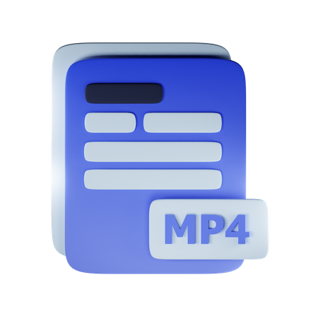 Mp4 file extension  3D Icon