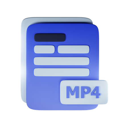 Mp4 file extension 3D Icon