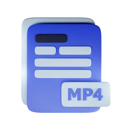 Mp4 file extension 3D Icon