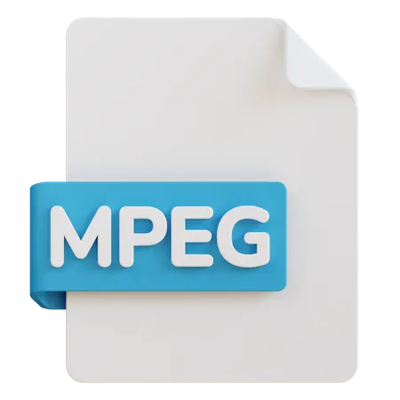3 D Illustration Of Mpeg File Extension 3D Icon