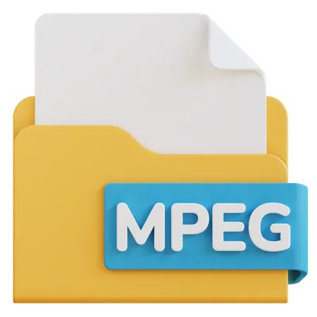 3 D Mpeg File Extension Folder 3D Icon