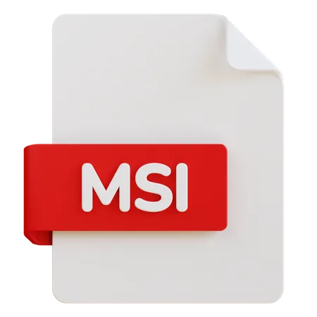 3 D Illustration Of Msi File Extension 3D Icon