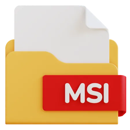 3 D Msi File Extension Folder 3D Icon