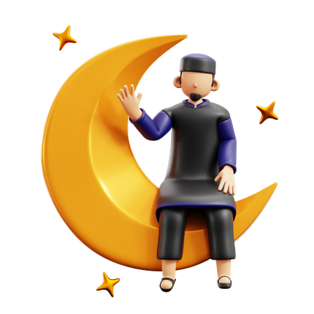 Muslim dá as boas-vindas ao mês do Ramadã  3D Illustration