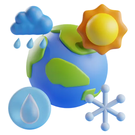 Ilustracao Do Icone Do Aquecimento Global Das Mudancas Climaticas 3 D 3D Icon