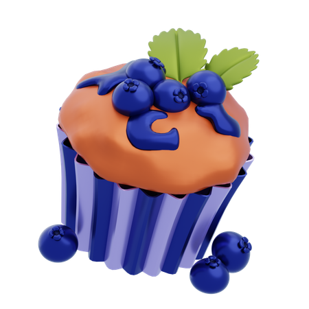 Muffin aux myrtilles  3D Icon