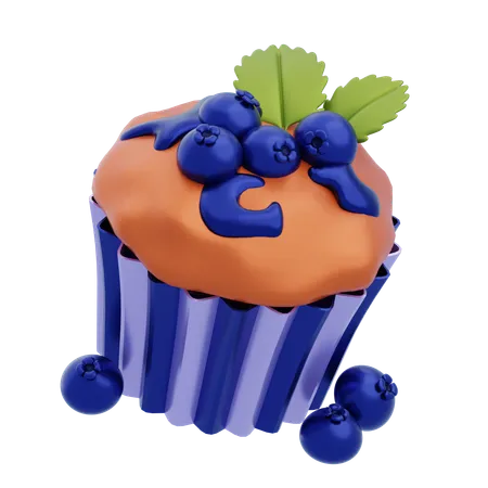 Muffin aux myrtilles  3D Icon