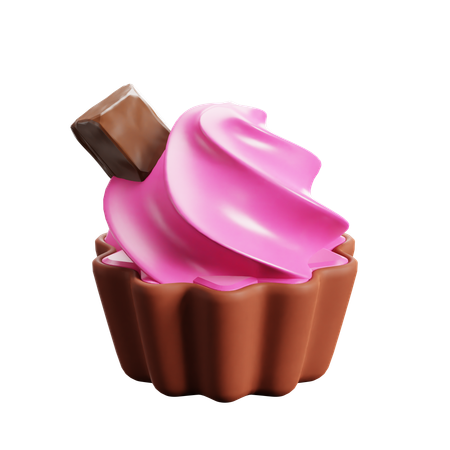 Muffin aux fraises  3D Icon