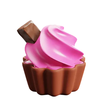 Muffin de fresa  3D Icon