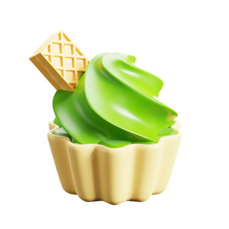 Muffin de matcha  3D Icon