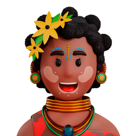 Mujer africana  3D Icon