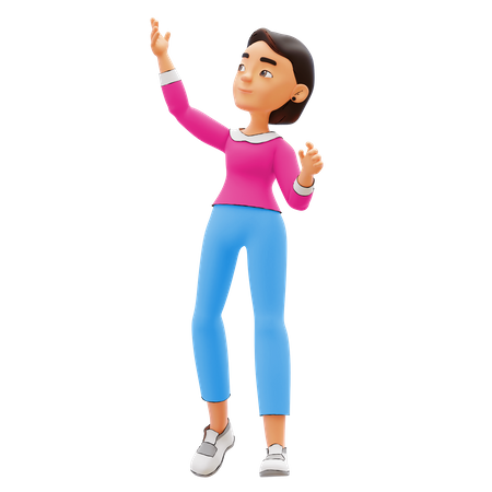 Mujer alegre  3D Illustration