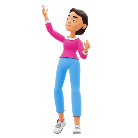 Mujer alegre  3D Illustration