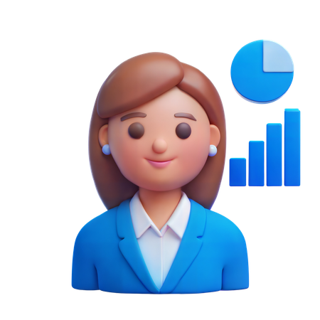 Analista financiera femenina  3D Illustration