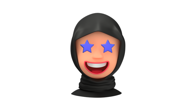 Emoji de mujer árabe asombrada  3D Emoji