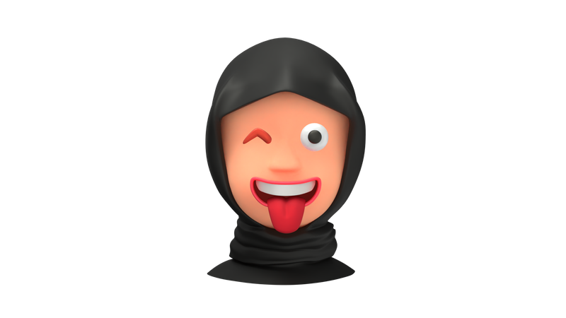 Emoji divertido de mujer árabe  3D Emoji