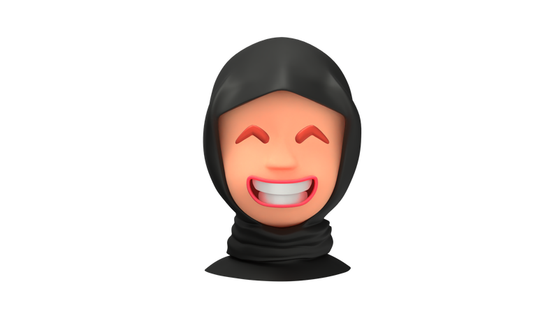 Emoji de mujer árabe riendo  3D Emoji