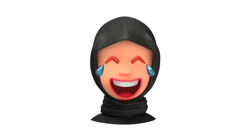 Emoji de mujer árabe riendo  3D Emoji