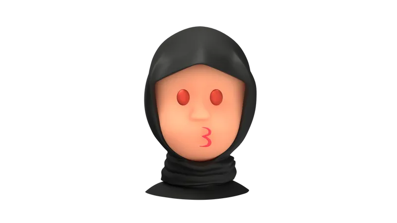 Emoji de mujer árabe romántica  3D Emoji