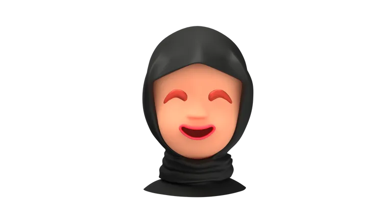 Emoji de mujer árabe sonriente  3D Emoji