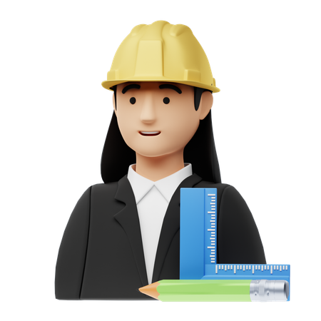 Mujer arquitecta  3D Icon