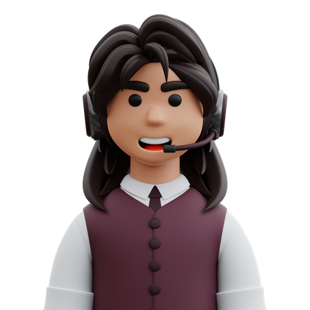 Mujer de apoyo al cliente  3D Icon