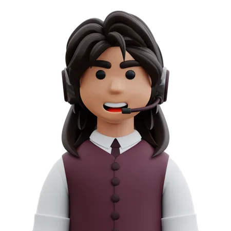 Mujer de apoyo al cliente  3D Icon