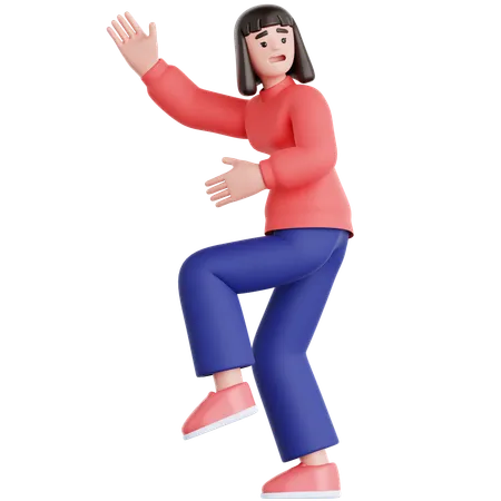 Mujer asustada en shock  3D Illustration