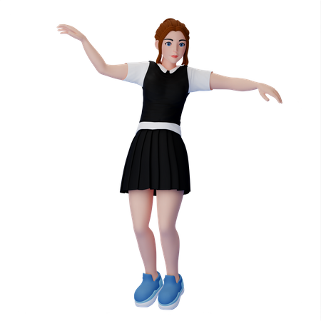 Mujer bailando  3D Illustration