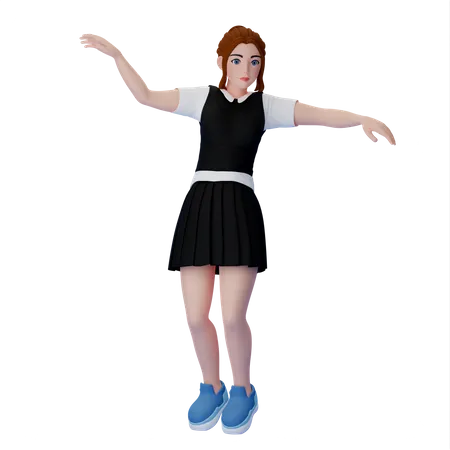 Mujer bailando  3D Illustration