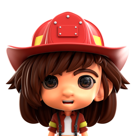 Mujer bombero  3D Icon