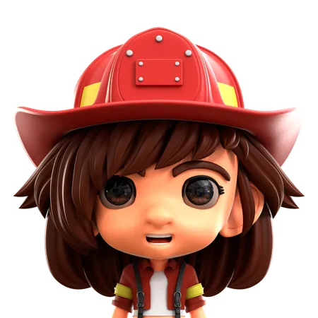 Mujer bombero  3D Icon