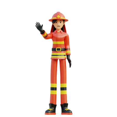 Mujer bombero  3D Illustration