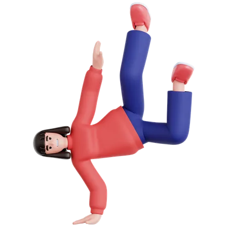 Mujer bailando breakdance  3D Illustration