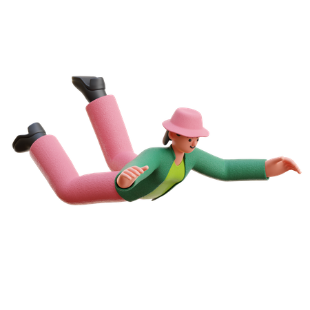 Mujer caer  3D Illustration