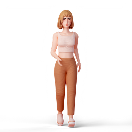 Mujer caminando con confianza  3D Illustration