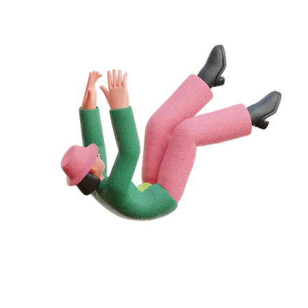 Mujer cayendo  3D Illustration