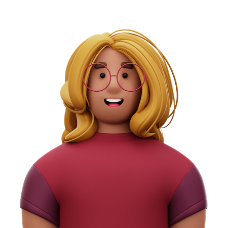 Mujer con camisa roja  3D Icon