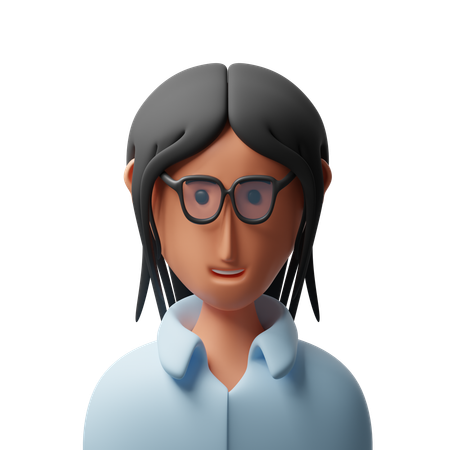 Mujer con gafas avatar  3D Icon