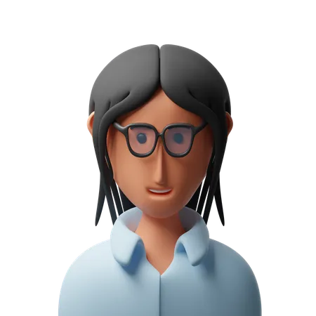 Mujer con gafas avatar  3D Icon